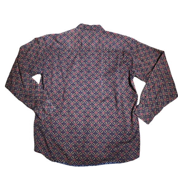 Vintage Knights of Round Table Blue & Red Geometric Long Sleeve Button Up Sz XL - Picture 5 of 8